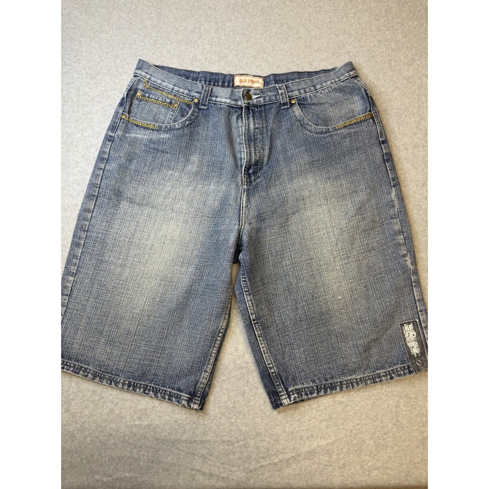 Y2k Old Skool Denim Shorts Mens Size 40 Relaxed Fit, Streetwear, Skater